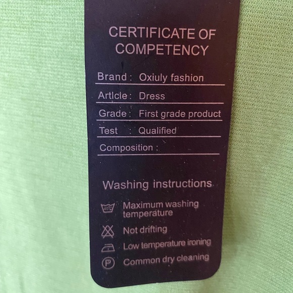 Oxiuly Women's Green O-Neck Short Sleeve Midi Dress Size S - Picture 4 of 5